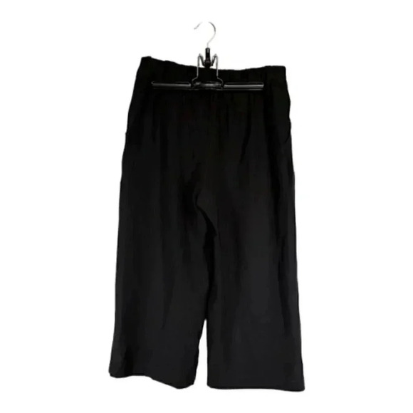 Lululemon Pant Noir Black Women's 2 Crop Wide Leg Tie Waist - Picture 2 of 3